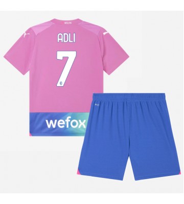 AC Milan Yacine Adli #7 Replika Babytøj Tredje sæt Børn 2023-24 Kortærmet (+ Korte bukser)